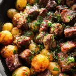 Slow Cooker Garlic Butter Beef Bites & Potatoes