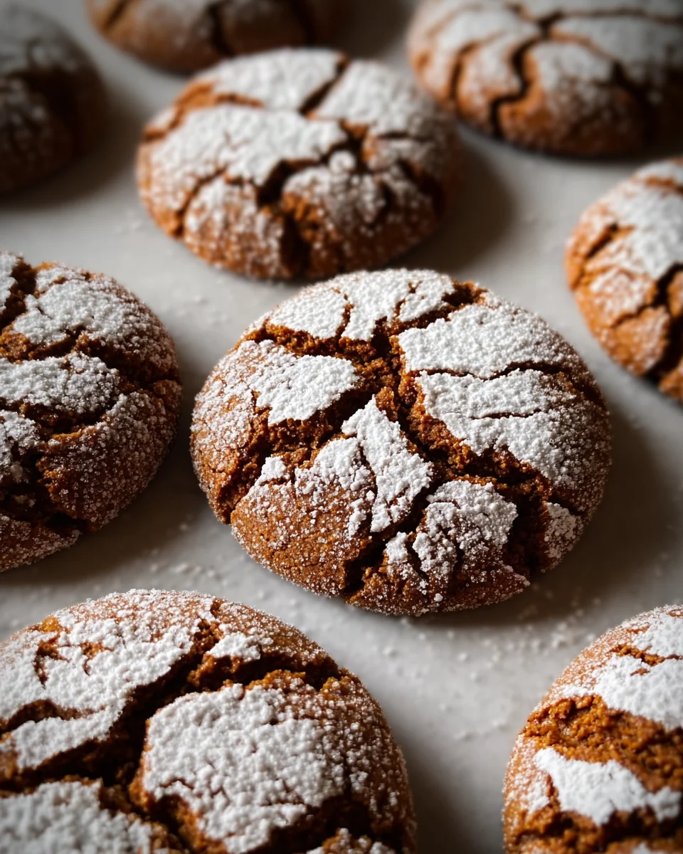 Soft and Spiced Gingerbread Crinkle Cookies