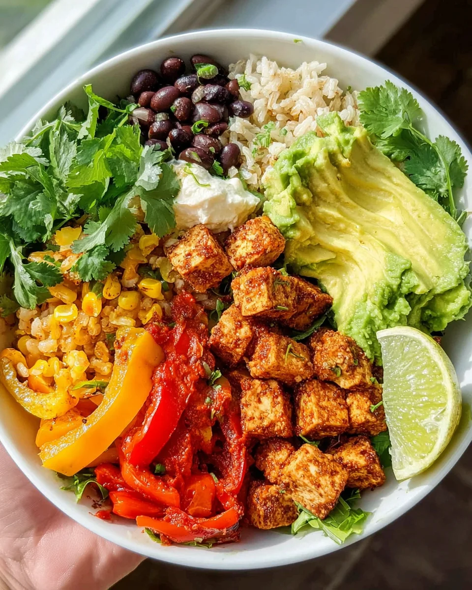 Spicy Baked Tofu Burrito Bowl