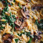 Spinach Mushroom Orzo
