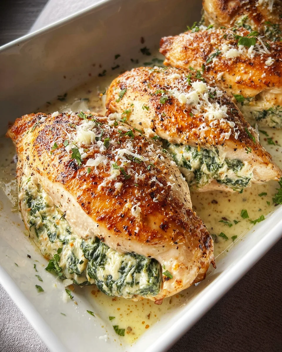 Spinach Stuffed Chicken Fillets
