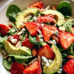 Strawberry Avocado Spinach Salad with Poppyseed Dressing