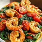 Tomato Spinach Shrimp Pasta