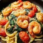 Tomato Spinach Shrimp Pasta