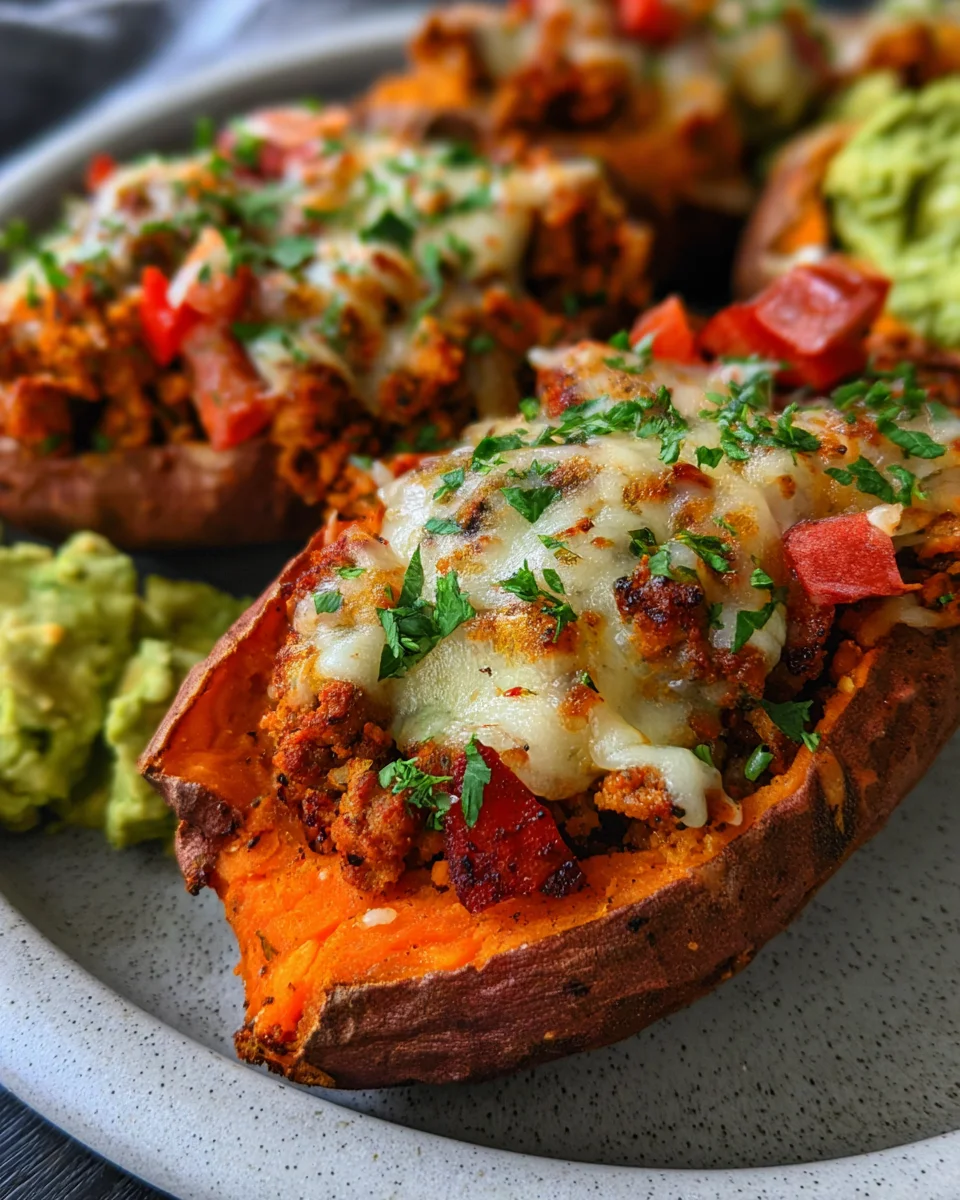 Turkey Taco Stuffed Sweet Potatoes
