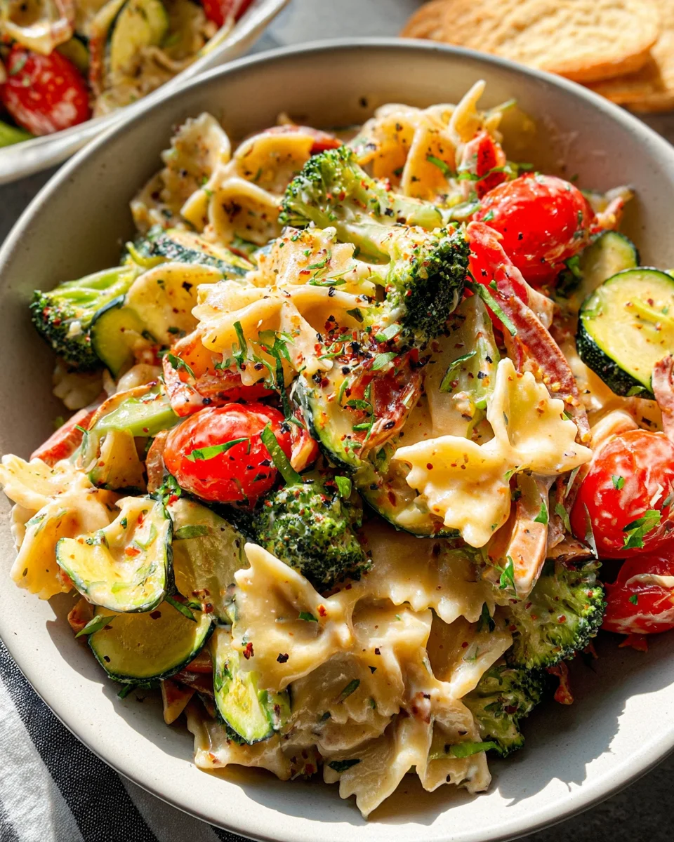 Vegan Pasta Primavera with Creamy Garlic Cashew Sauce