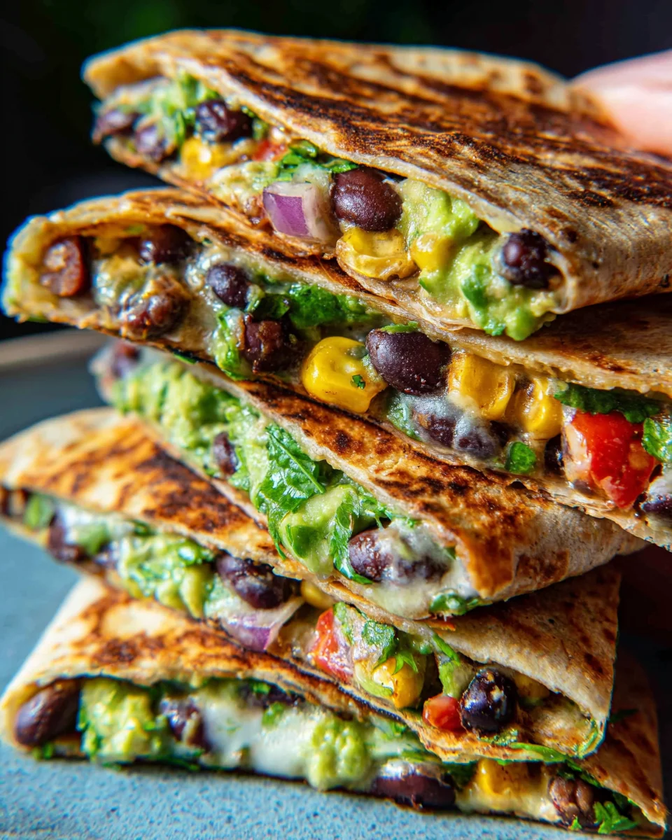 Vegan Quesadillas with Black Beans and Avocado